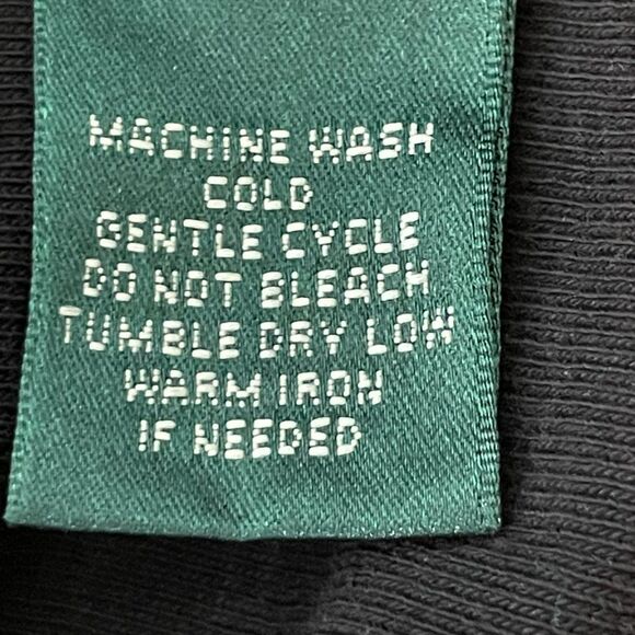 Lauren Ralph Lauren Leather Buckle Detail Sweater Black Cotton Knit Crewneck 1X - Picture 6 of 6